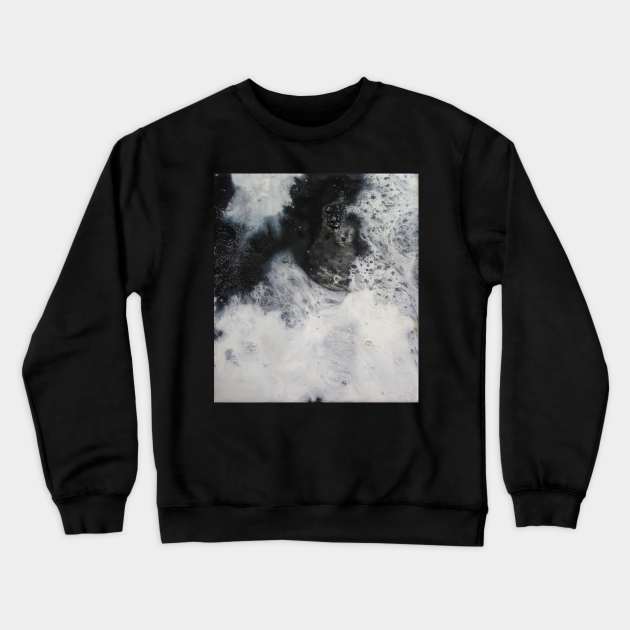 Black and White Abstract Painting Crewneck Sweatshirt by MihaiCotiga Art